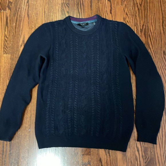 Mens Ted baker blue cable knit sweater. Size 1. - Picture 3 of 8